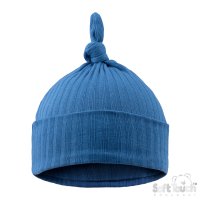 H4600-AZ: Azure Ribbed Knot Hat (0-6 Months)